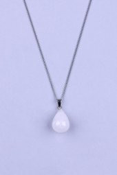 Kristal Kuvars Doğal Taş Damla Model Kolye thumbnail 1