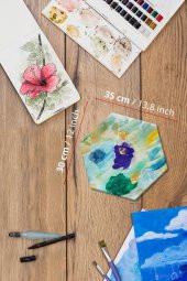 30x35 cm Pres Kompozit Altıgen Tuval 9lu Set - 1