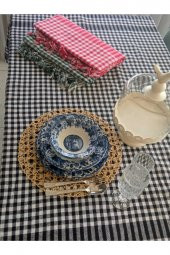 KASES HOME 3'lü Paket Çok Amaçlı Sofra Bezi &kamp Piknik Masa Örtüsü  Siyah, Kırmızı, Yeşil Renk 170x170 Cm - 3