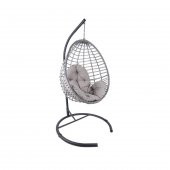 Mandella Royal Tek Kişilik Rattan Hamak Salıncak (Minder Hediyeli) Antrasit - 1