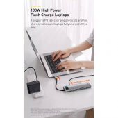 BASEUS 11in1 100W Type C Çoğaltıcı Çevirici Adaptör, 3xUSB, 2x HDMİ, 1x RJ45, 1x VGA, 1x3.5MM - 4