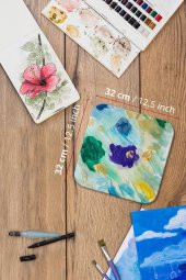 32x32 cm Pres Kompozit Radius Kesim Tuval 3lü Set - 3