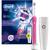 Oral-B Pro 750 Şarj Edilebilir Diş Fırçası Seyahat Kabı Hediyeli Pembe - 1