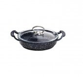 OMS Döküm Granit 4 Parça Kapaklı Sahan Set 18-22 cm Siyah - 2