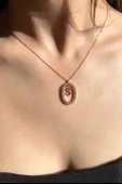 Gümüş Taşlı Sallantılı Harf Kolye - 1