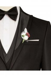 Yelekli Siyah Slim Fit Damatlık Takım Elbise - 4
