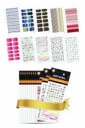 10lu Tırnak Dövmesi Seti -3, Tırnak Sticker Seti, Nail Art, Tattoo ART-581 - 1