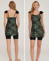 Adasea Brown 3916 İp Asılı Şortlu Tasarım Tesettür Havuz Mayo thumbnail 3