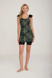 Adasea Brown 3916 İp Asılı Şortlu Tasarım Tesettür Havuz Mayo thumbnail 5