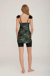 Adasea Brown 3916 İp Asılı Şortlu Tasarım Tesettür Havuz Mayo thumbnail 8