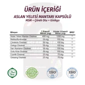 Aslan Yelesi Kapsül (LİON'S MANE MUSHROOMS CAPSULE) 60 Adet - 3