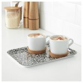 Sunumluk Mini Tepsi MeridyenDukkan 20x28 Cm Siyah-Beyaz Melamin Laminat - 3