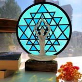 Veraart Epoksili Işıklı Kişiselleştirilebilir Sri Yanta Yoga Yapan Kadın Gece Lambası Dekoratif Obje - 1