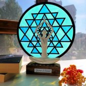 Veraart Epoksili Işıklı Kişiselleştirilebilir Sri Yanta Yoga Yapan Kadın Gece Lambası Dekoratif Obje - 3