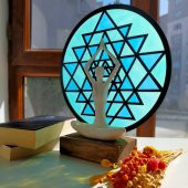 Veraart Epoksili Işıklı Kişiselleştirilebilir Sri Yanta Yoga Yapan Kadın Gece Lambası Dekoratif Obje - 7