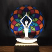 Veraart Epoksili Işıklı Kişiselleştirilebilir Torus Yoga Yapan Kadın Gece Lambası  Dekoratif Obje - 3