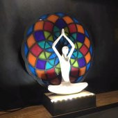 Veraart Epoksili Işıklı Kişiselleştirilebilir Torus Yoga Yapan Kadın Gece Lambası  Dekoratif Obje - 8