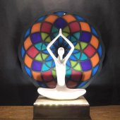 Veraart Epoksili Işıklı Kişiselleştirilebilir Torus Yoga Yapan Kadın Gece Lambası  Dekoratif Obje - 9