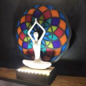 Veraart Epoksili Işıklı Kişiselleştirilebilir Torus Yoga Yapan Kadın Gece Lambası  Dekoratif Obje - 10