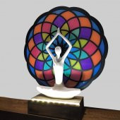 Veraart Epoksili Işıklı Kişiselleştirilebilir Torus Yoga Yapan Kadın Gece Lambası  Dekoratif Obje - 11
