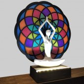 Veraart Epoksili Işıklı Kişiselleştirilebilir Torus Yoga Yapan Kadın Gece Lambası  Dekoratif Obje - 12