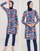 Maresiva Lucas 8010 Tam Boy Lycralı Dijital Desen Tesettür Mayo thumbnail 3