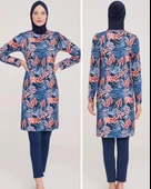 Maresiva Lucas 8010 Tam Boy Lycralı Dijital Desen Tesettür Mayo thumbnail 2