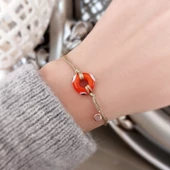 Gümüş Turuncu El Yapımı Nazar Bileklik thumbnail 1