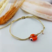 Gümüş Turuncu El Yapımı Nazar Bileklik thumbnail 2