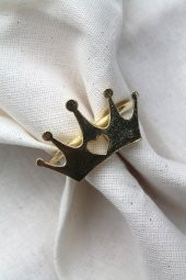 6 Adet Dekoratif Gold Queen Peçete Halkası - Napkin Ring - 4