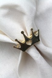 6 Adet Dekoratif Gold Queen Peçete Halkası - Napkin Ring - 5