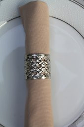 6 Adet Silver Venus Luxury Metal Peçete Halkası - 3