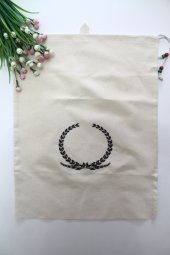 Büyük Boy Başak Baskılı Askılı Bakliyat & Ekmek Torbası 50x40cm - 2