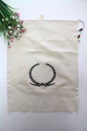 Büyük Boy Başak Baskılı Askılı Bakliyat & Ekmek Torbası 50x40cm - 1