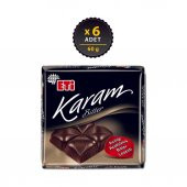 Eti Karam 45 Kakaolu Bitter Çikolata 60 g x 6 Adet - 1