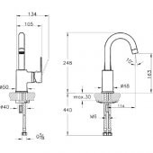 Punto Squa Lavabo Bataryası Yuksek Doner Borulu A42588 - 2