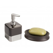 ZBOSP-C357 PORSELEN SIVI SABUNLUK VE PLASTİK SABUNLUK 2 Lİ BANYO SETİ - 1