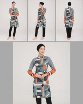 Rozamay Rıgel 9023 Tam Boy Lycralı Dijital Desen Tesettür Mayo - 3