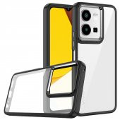 Vivo Y35 Kılıf Renkli Kenar Arkası Şeffaf Flora Silikon Kılıf thumbnail 1