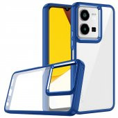 Vivo Y35 Kılıf Renkli Kenar Arkası Şeffaf Flora Silikon Kılıf thumbnail 2