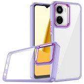 Vivo Y16 Kılıf Renkli Kenar Arkası Şeffaf Flora Silikon Kılıf thumbnail 7