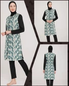 Rozamay Jaana  9039 Tam Boy Lycralı Dijital Desen Tesettür Mayo - 3