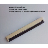 30 Pin 1Mm Adımlı Flex Soketi Flex Ffc Konnektörü Alt kontak 30-1-Alt - 1