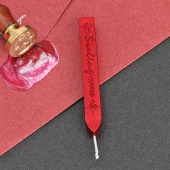 Fitilli Mühür Mumu Çubuk Kiraz Kırmızı Resmi Damga Zarf Davetiye - 6