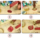 Fitilli Mühür Mumu Çubuk Gümüş Renk Resmi Damga Zarf Davetiye thumbnail 11