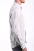 İntersivin Erkek Düz Gri %100 Pamuklu Slim Fit Gömlek - 5