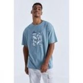 Tommy Life Mint Yeşili Büyük Baskılı O Yaka Erkek Oversize T-shirt - 88092 T12ER-88092 - 5