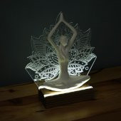Veraart Işıklı Kişiselleştirilebilir Lotus Çiçeği Yoga Yapan Kadın Biblo Gece Lambası Dekoratif Obje - 8