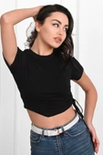 Büzgü Detaylı Kısa Kollu Tshirt 9958 - 6