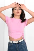 Büzgü Detaylı Kısa Kollu Tshirt 9958 - 2